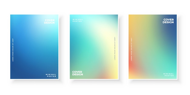 Free vector colorful modern gradient covers template  set