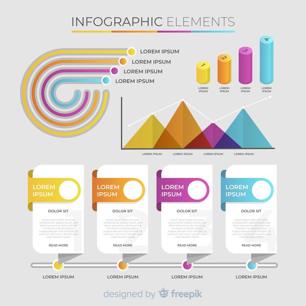 Elementi infographic moderni colorati