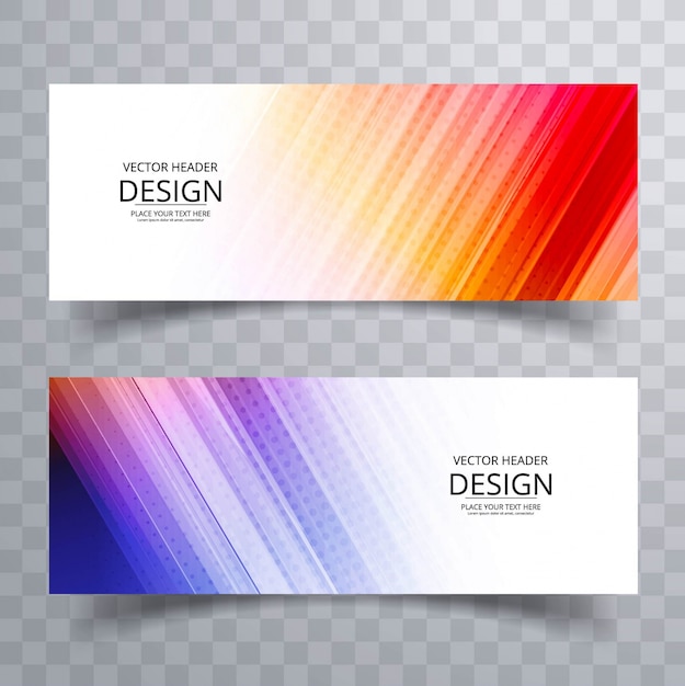 Free vector colorful modern line banners