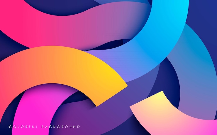  Colorful modern overlaping layers background Premium Vector