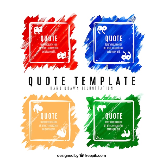 Free vector colorful modern quote templates