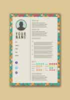 Free vector colorful modern resume template