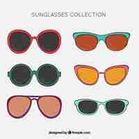 Free vector colorful and modern sunglasses collection