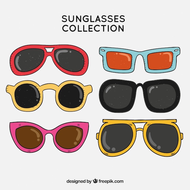 Free vector colorful and modern sunglasses collection