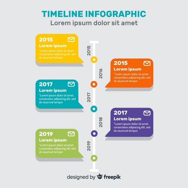 Colorful modern timeline infographic template