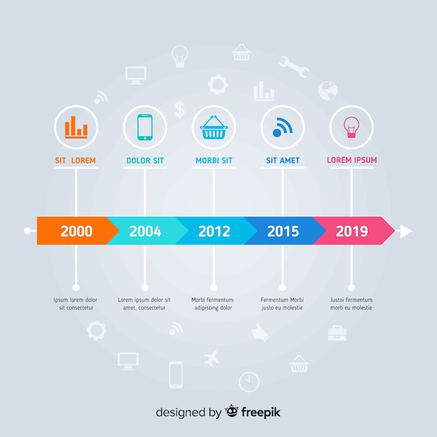 Colorful modern timeline infographic template
