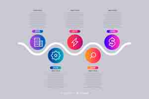 Free vector colorful modern timeline infographic template