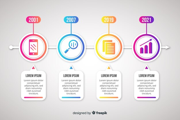 Красочный современный график инфографики шаблон