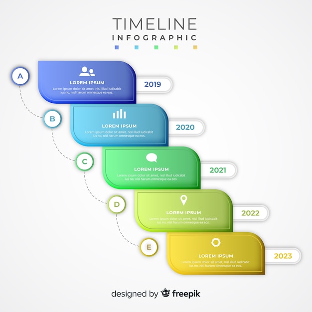 화려한 현대 타임 라인 infographic 템플릿