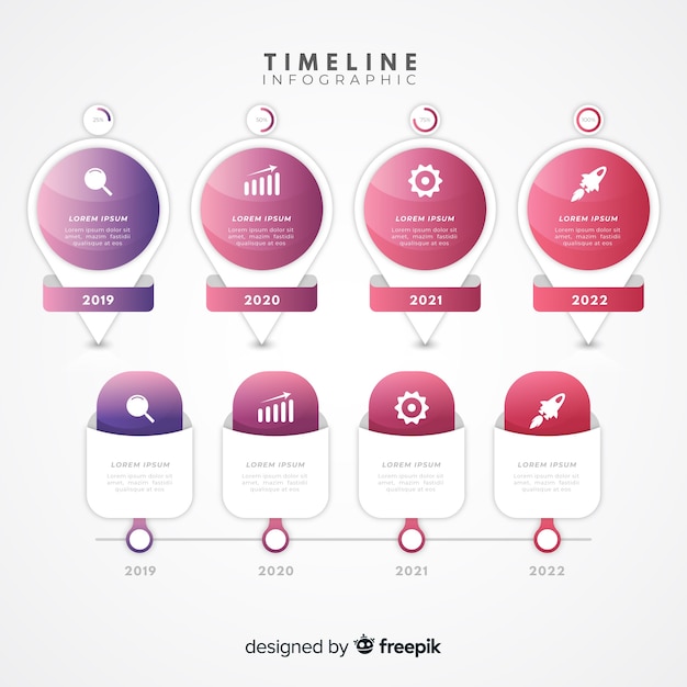 화려한 현대 타임 라인 infographic 템플릿