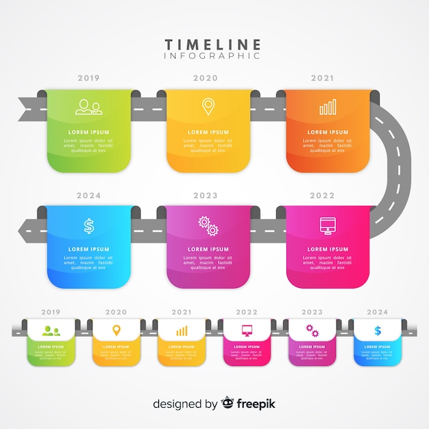 Colorful modern timeline infographic template