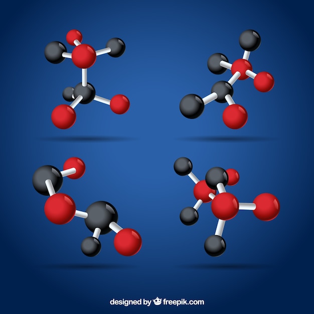 Free vector colorful molecules with fla design