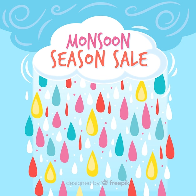 Free vector colorful monsoon background