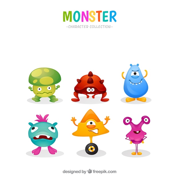 Free vector colorful monsters collection