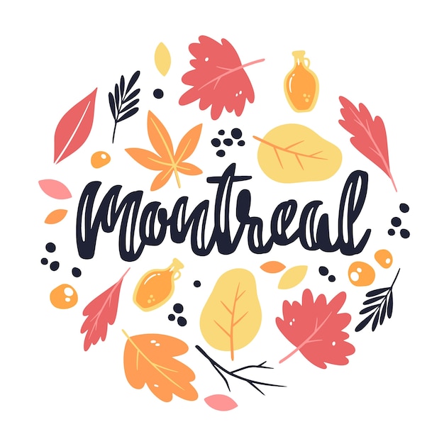 Free vector colorful montreal city lettering