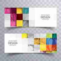 Free vector colorful mosaic banners