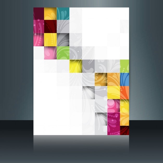 Free vector colorful mosaic brochure