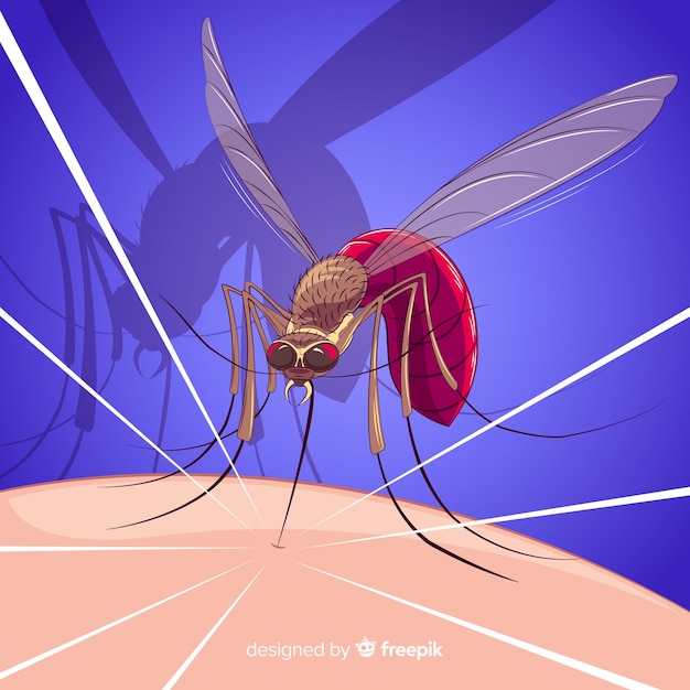 Free vector colorful mosquito bite compositio
