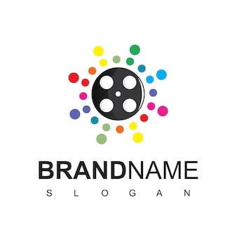 Colorful movie and film logo design template