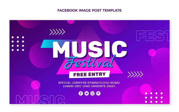 カラフルな音楽祭のFacebook投稿