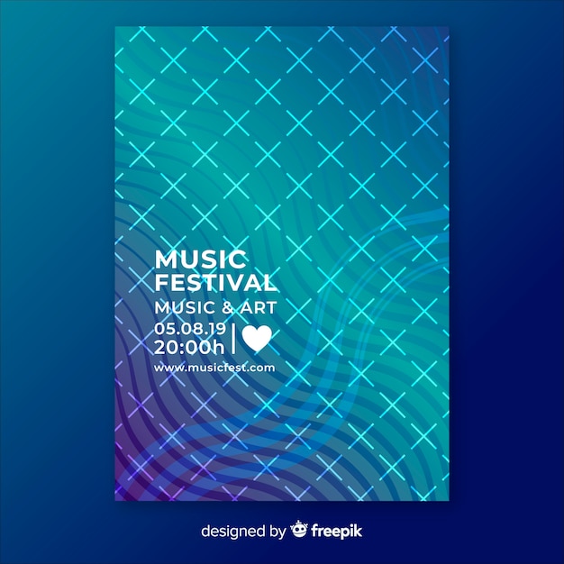 Colorful music festival poster template