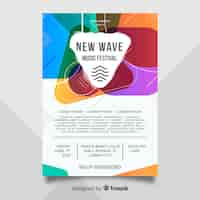 Free vector colorful music festival poster template