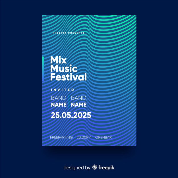 Colorful music festival poster template