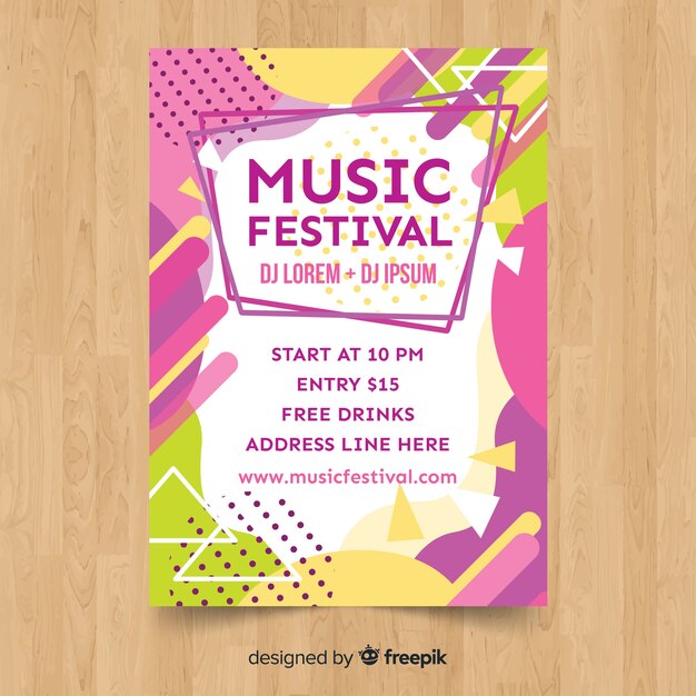 화려한 음악 축제 포스터