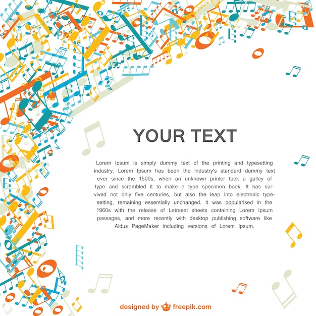 Free vector colorful music notes background