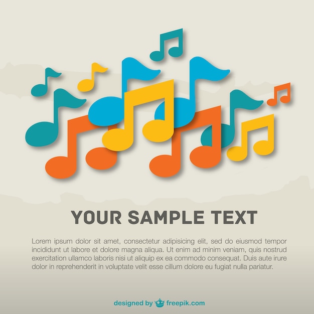 Free vector colorful music notes