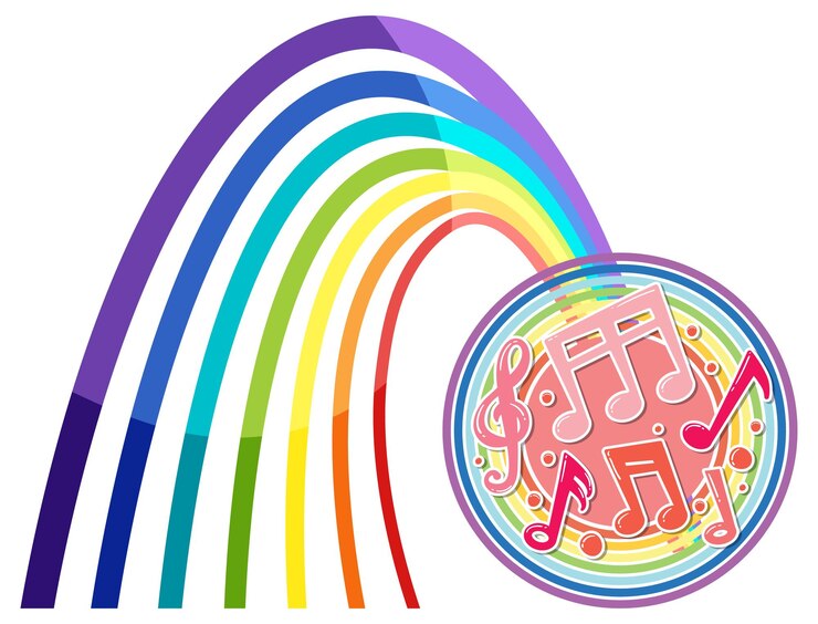 Free Vector colorful music and rainbow harmony