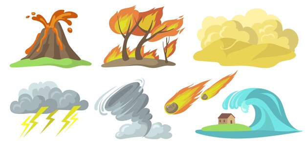 火山災害イラスト 無料のベクター