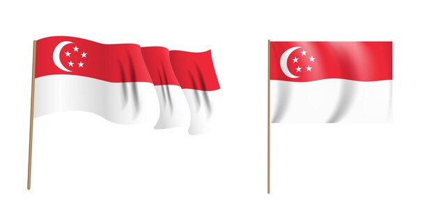 シンガポールの国旗 プレミアムベクター