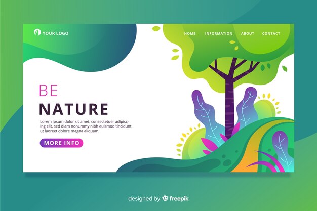 Colorful nature landing page