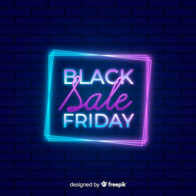 Colorful neon black friday sale