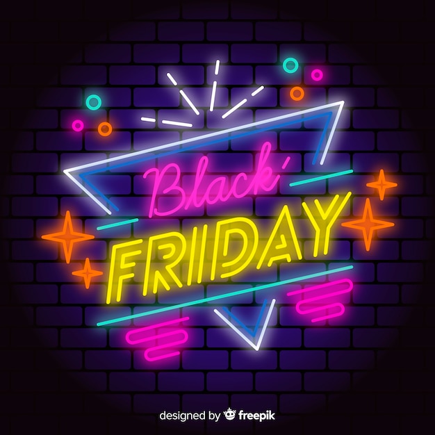 Free vector colorful neon black friday