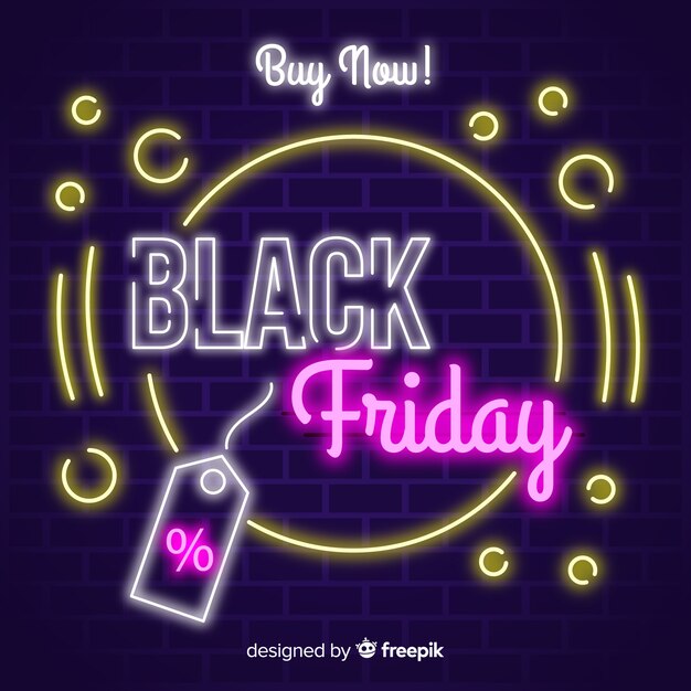 Colorful neon black friday