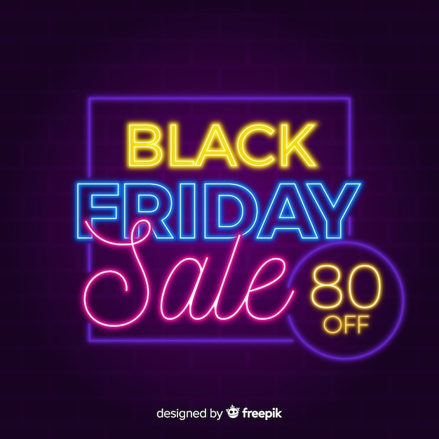 Free vector colorful neon black friday