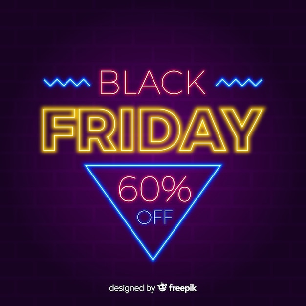 Free vector colorful neon black friday