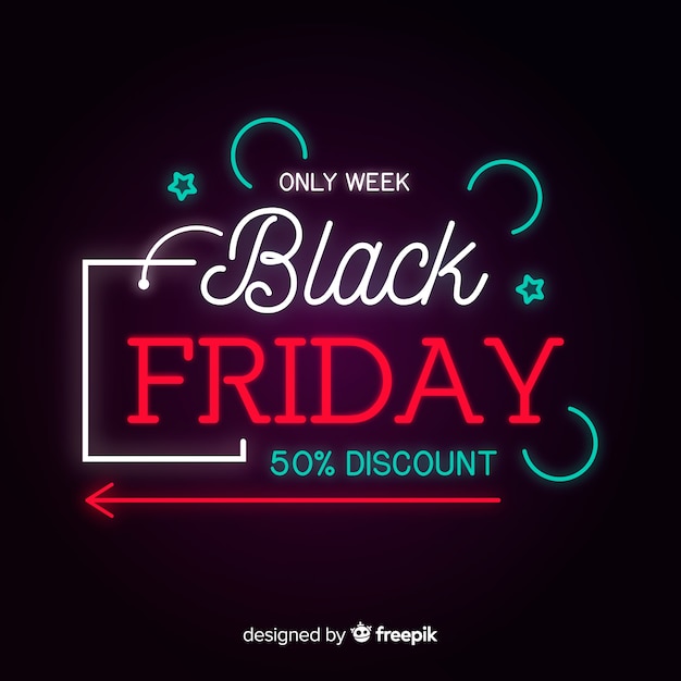Free vector colorful neon black friday