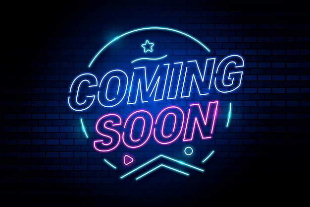 colorful neon coming soon background