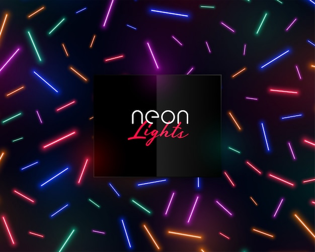 Free vector colorful neon confetti lights shiny