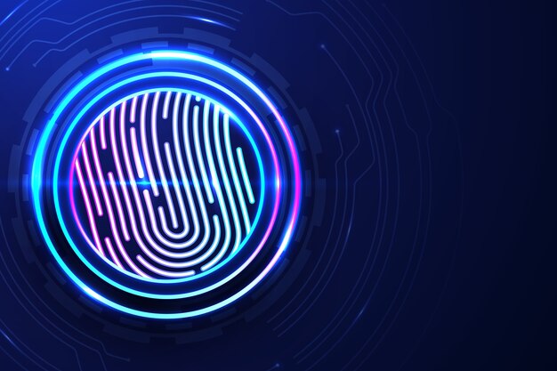 Colorful neon fingerprint background