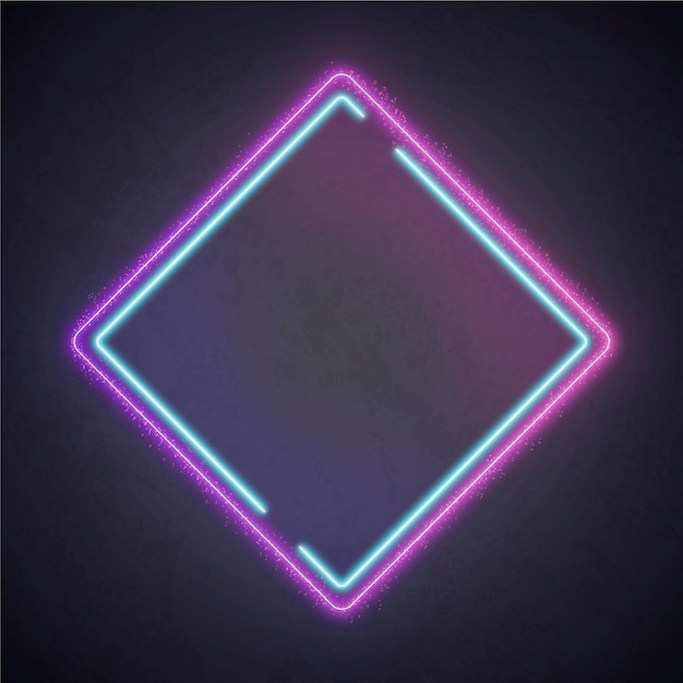 Бесплатное векторное изображение Красочная неоновая рамка