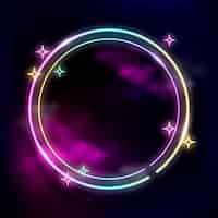 Free vector colorful neon frame design