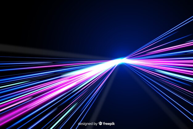 Colorful neon light trail background