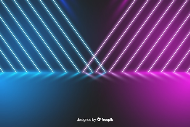 Colorful neon lights stage background