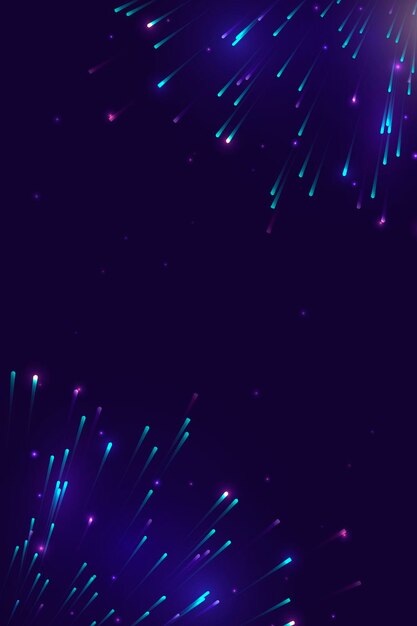 カラフルなネオン流星背景デザインベクトル
