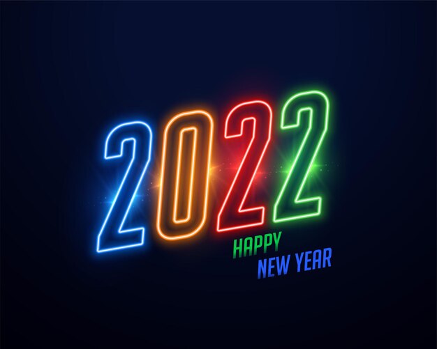 Красочный неоновый стиль с новым годом 2022 фон