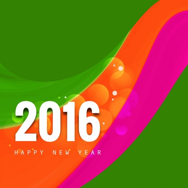 Colorful new year 2016 card